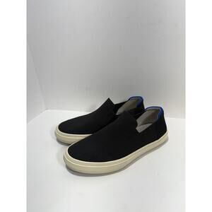 Women's Black Slip-On Canvas Loafers with Ivory Sole